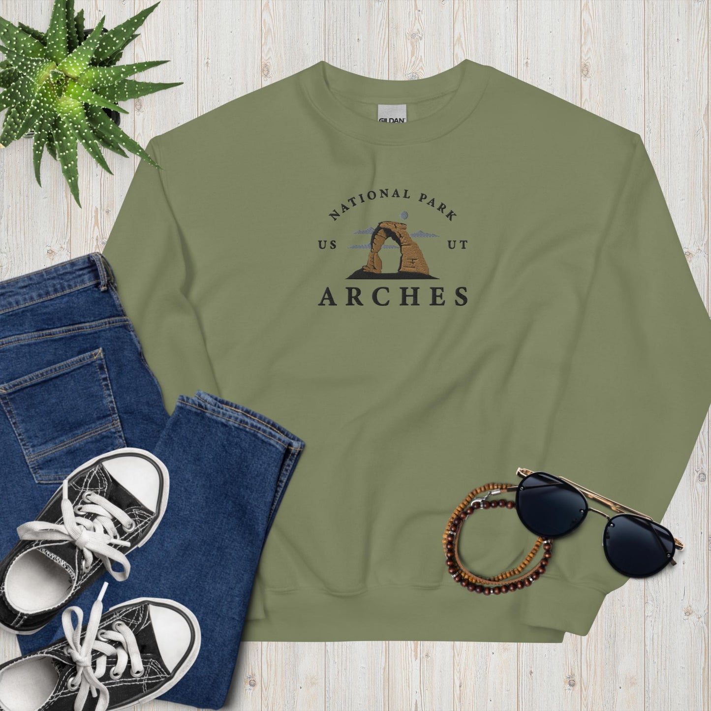 Embroidered Arches National Park Unisex Sweatshirt