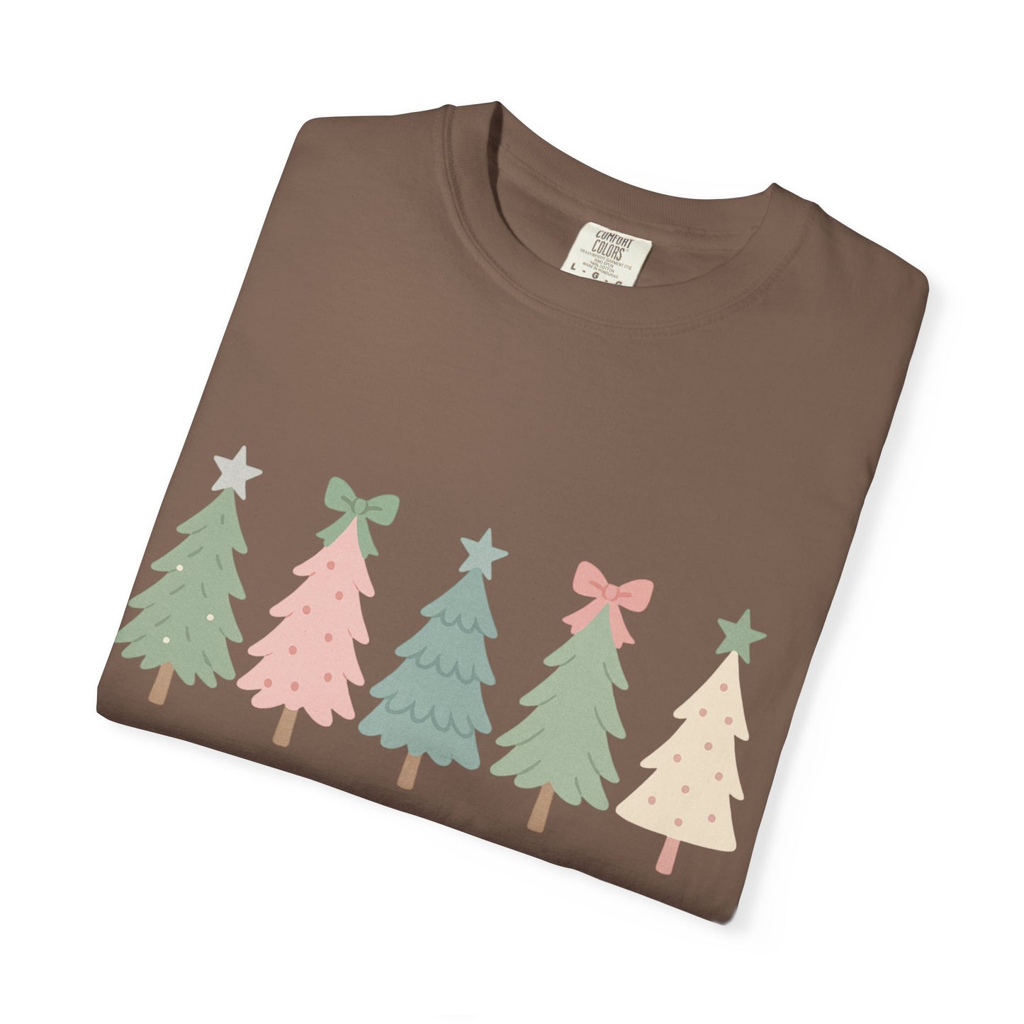 'Tis the Season Pink/Green Christmas Trees Comfort Colors 1717 T-Shirt