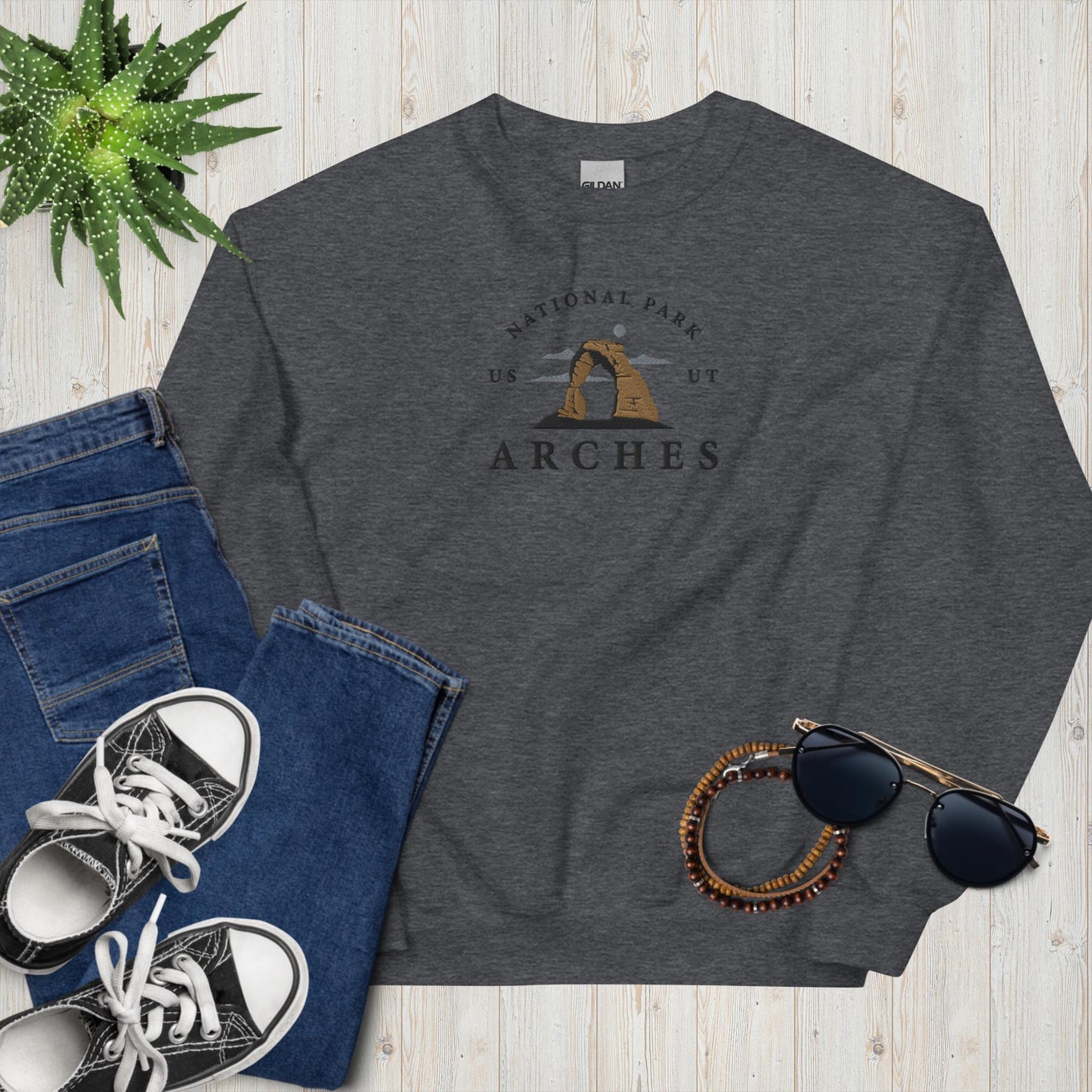 Embroidered Arches National Park Unisex Sweatshirt