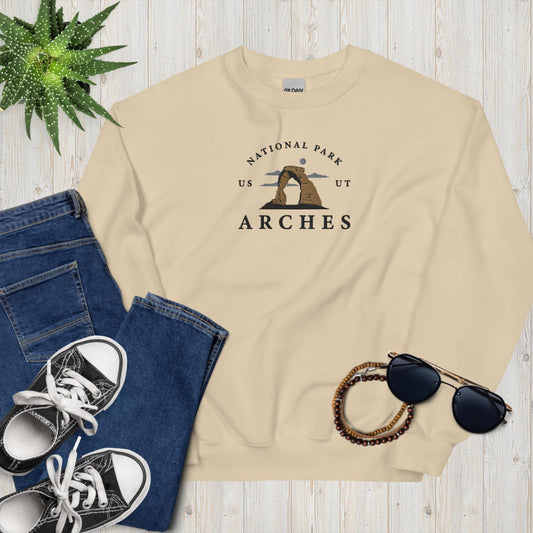 Embroidered Arches National Park Unisex Sweatshirt